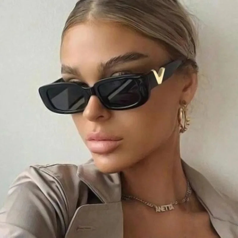 New Small Frame V-Shaped Fashion Sunglasses for Women – Designer Square UV400 Sun Glasses | Outdoor Leisure Eyewear