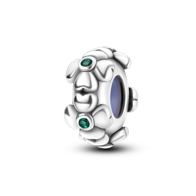 Silver Clasp 925 Sterling Silver Round Daisy Charm Beads | Safety Chain Pendant for Original Bracelets Jewelry