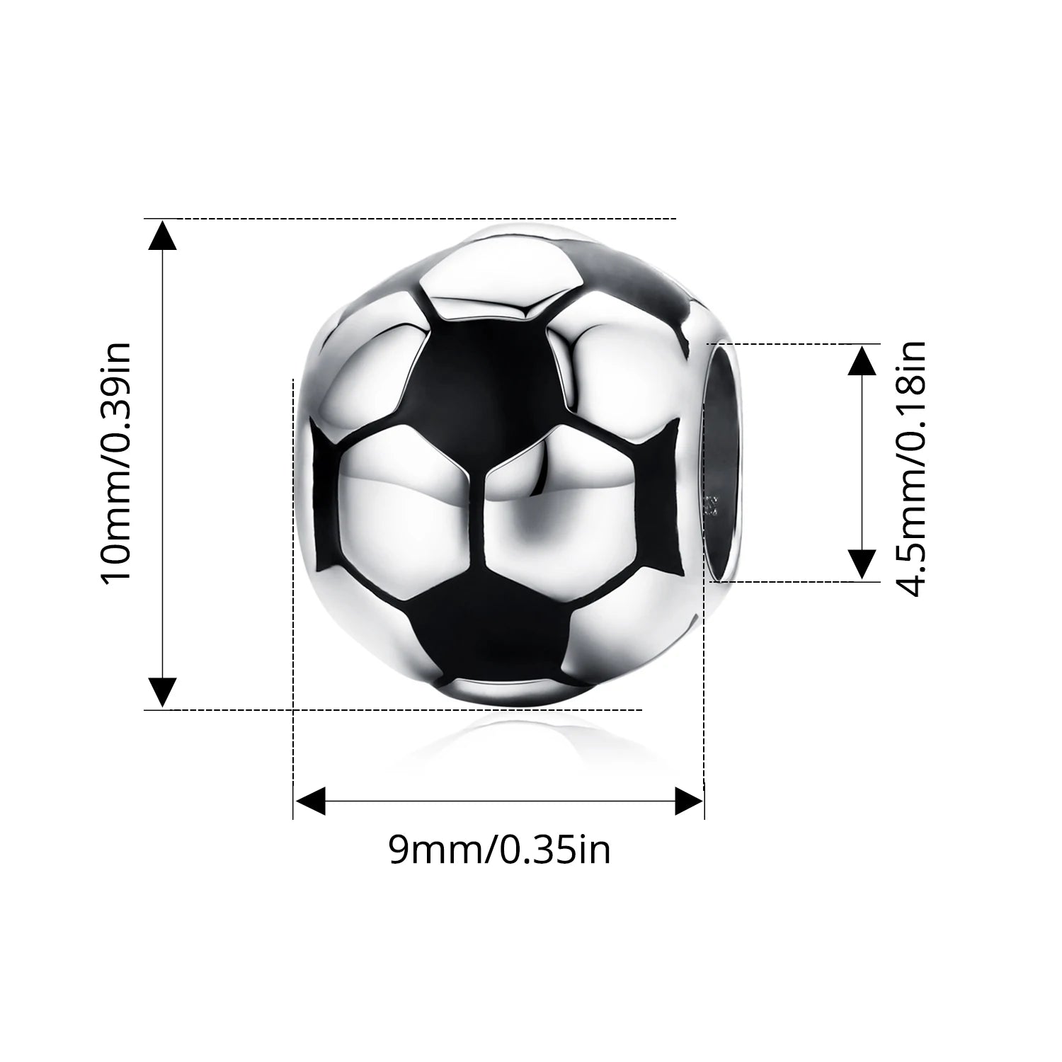 BISAER 925 Sterling Silver Ball Series Charms – Football, Volleyball, Tennis & Basketball Beads Fit Pandora Bracelet DIY Jewelry