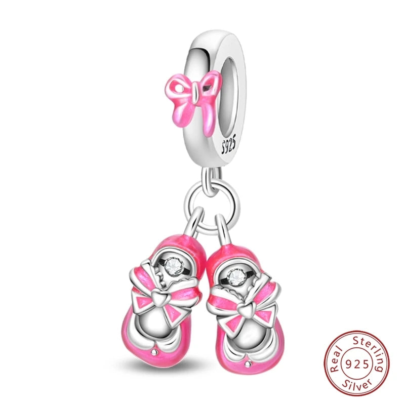 925 Sterling Silver Animal & Love Charms | Cat, Elephant, Bear, Swan & Easter Egg Beads Fit Original 3mm Bracelets DIY Jewelry