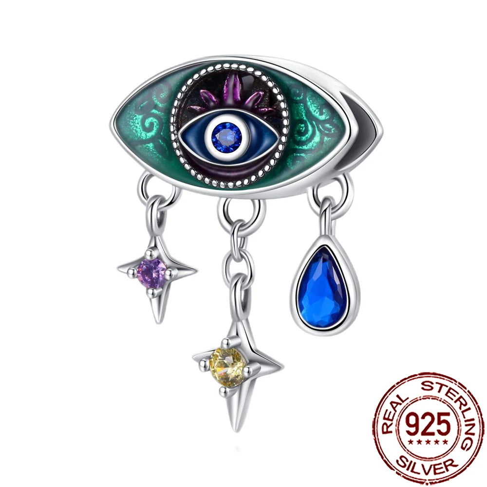 2025 New 925 Sterling Silver All-Seeing Eye Hamsa Hand Charm | Fits Pandora Bracelet & Women’s DIY Jewelry