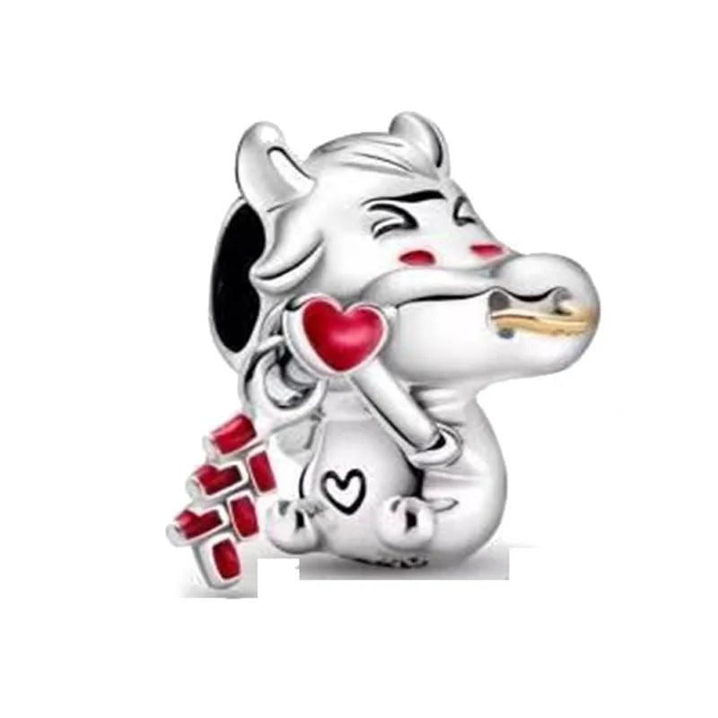 925 Sterling Silver Dog, Owl, Koala, Dinosaur & Hedgehog Charms | Fit European Bracelet & Necklace DIY Jewelry