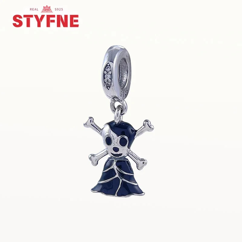 925 Sterling Silver Luminous Pumpkin Skull Charm – Halloween Series Beads Fit Original Pandora Bracelet Women DIY Jewelry Gift