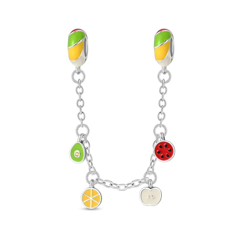 925 Sterling Silver Fruit Series Beads | Raspberry, Strawberry, Avocado & Lemon Dangle Charms for Bracelet