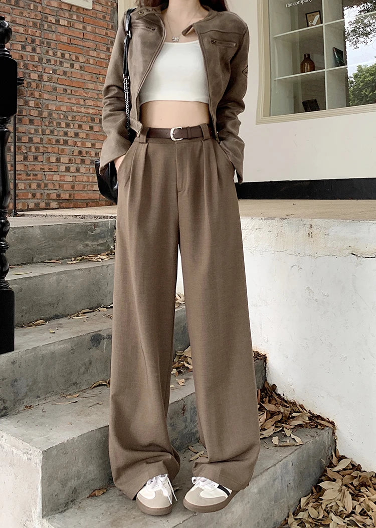 High Waist Loose Pants Women – Summer 2025 Retro Casual Drapey Versatile Trousers