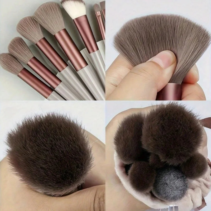 13pcs Professional Makeup Brush Set – Soft Fur Foundation, Blush & Eye Shadow Brushes Beauty Tool Kit