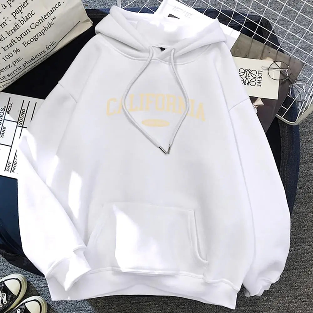 California West Coast Women’s Hoodie | Hip Hop Streetwear Fleece Pullover with Pocket | Comfortable Casual Sweatshirt