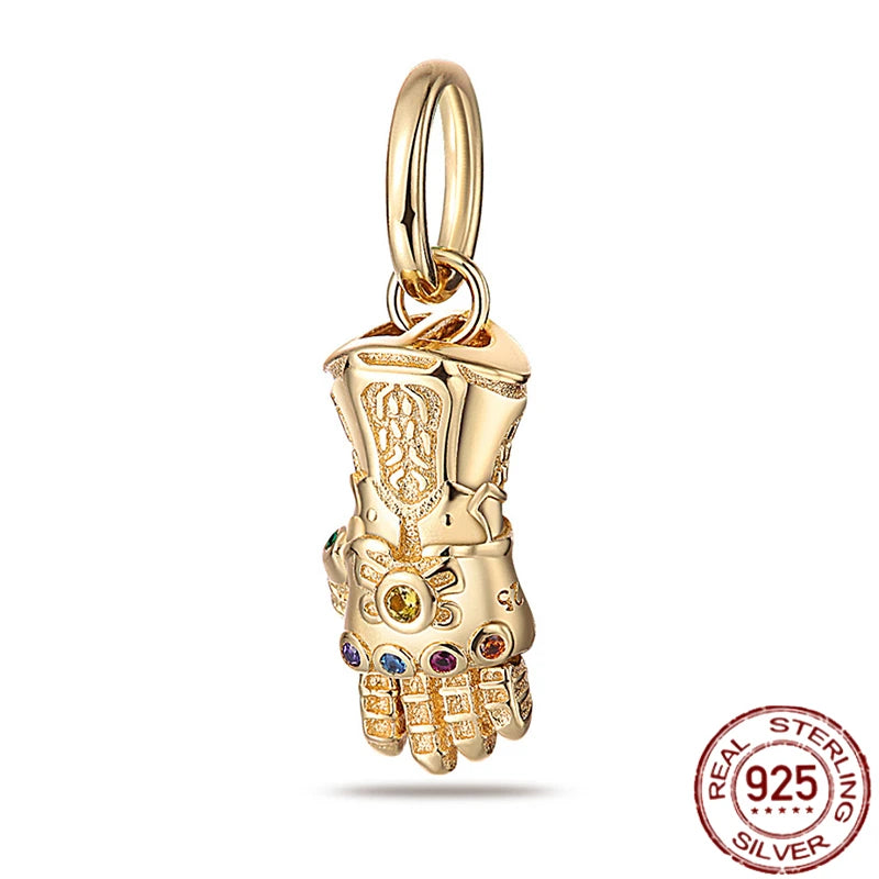 MINISO Marvel 925 Sterling Silver Charms Deadpool Wolverine Beads for Bracelet DIY Jewelry