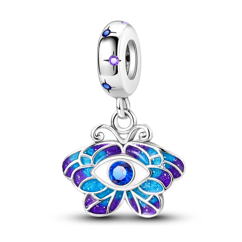 925 Sterling Silver Colorful Luminous Charms | Shell Turtle Star Beads