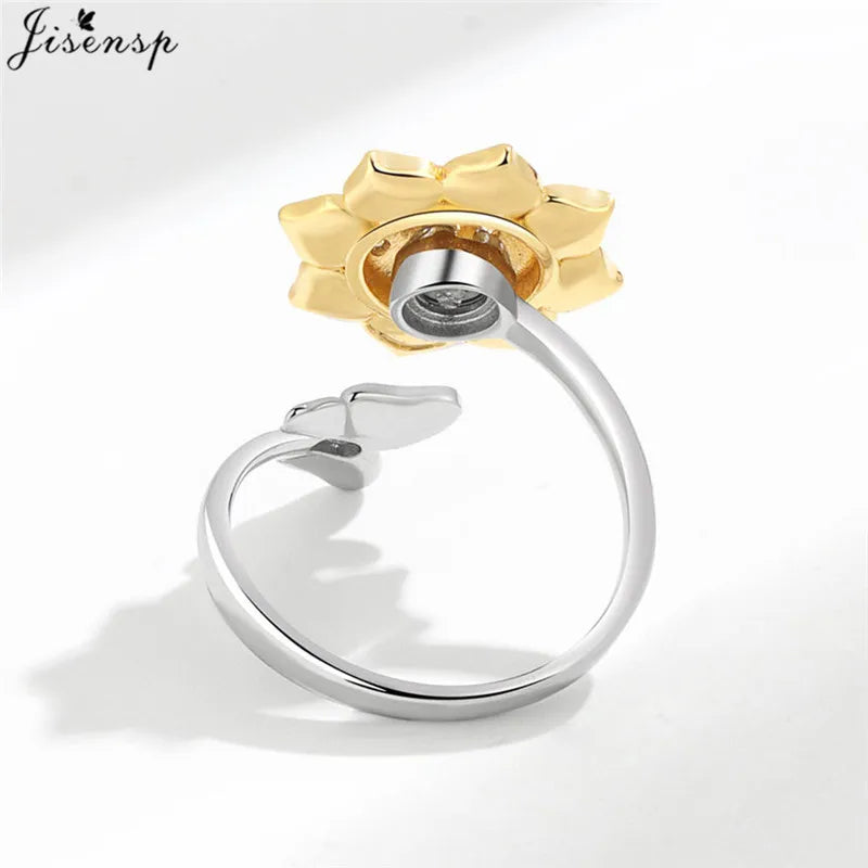 Luxury Fashion Fidget Spinner Ring | Crystal Planet & Butterfly Finger Ring for Women, Anti-Stress Jewelry