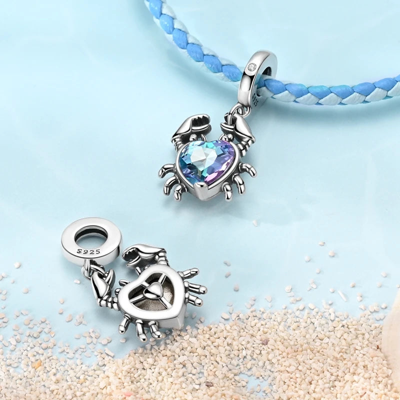 New Summer Ocean Silver Plated Sea Turtle & Starfish Shell Charm | DIY Bracelet Jewelry for Women