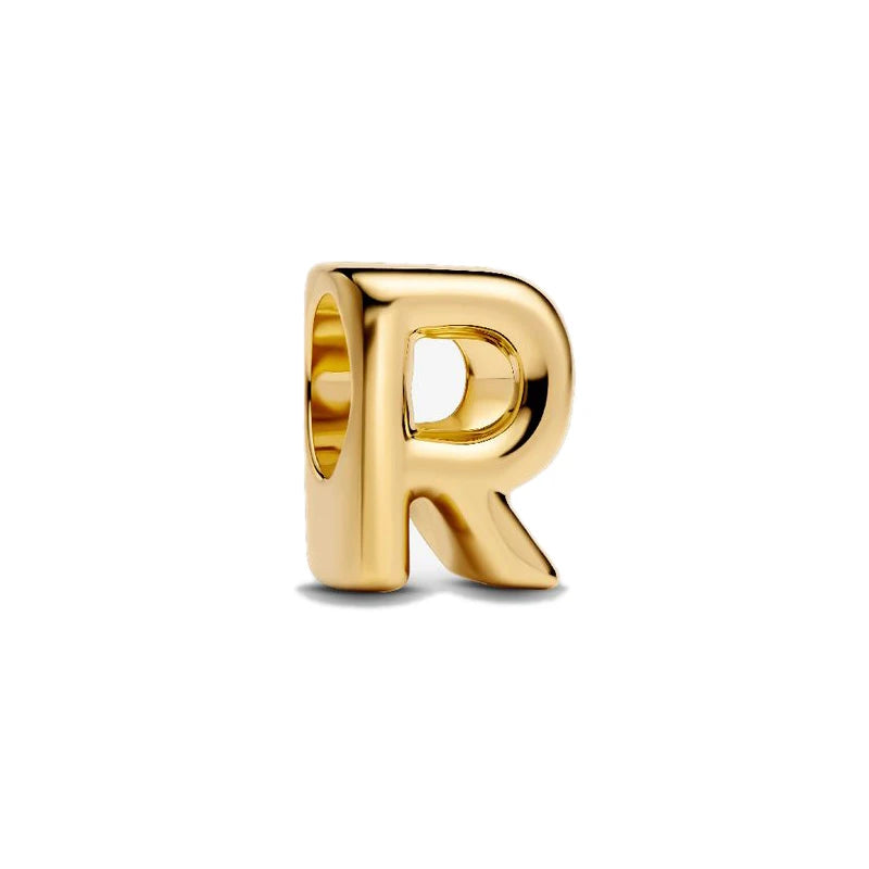 925 Sterling Silver Gold A–Z Alphabet Letter Charms | Exquisite Pendant Beads Fit Original Bracelet Women DIY Jewelry