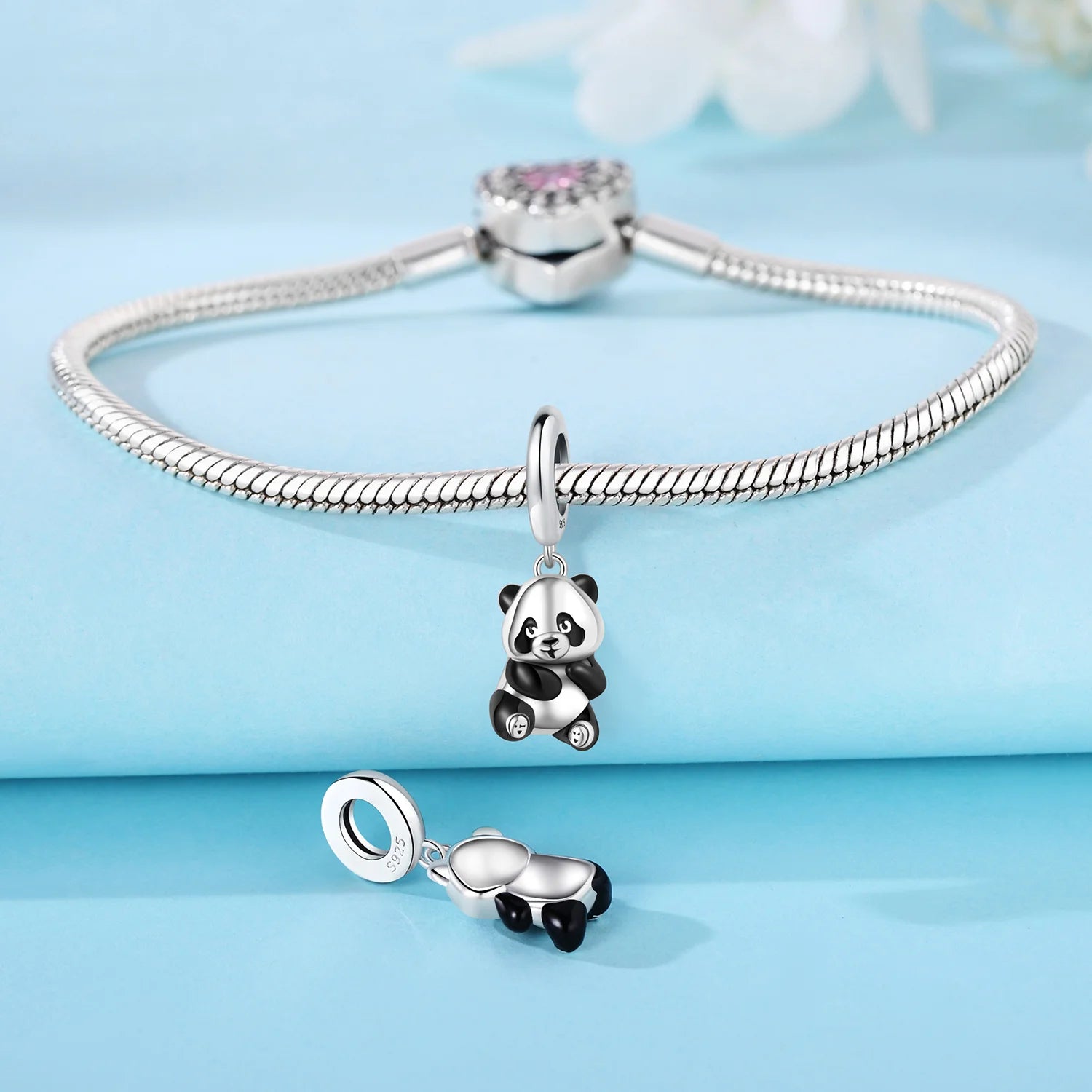 925 Sterling Silver Cute Panda & Penguin Charm Bead | Fun Animal Pendant for Women DIY Bracelet Jewelry Gift