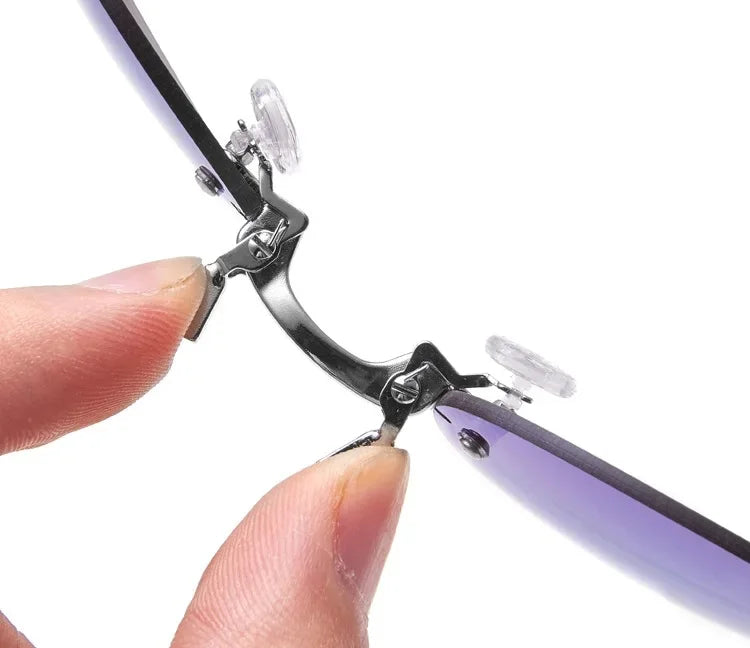 CRIXALIS Round Rimless Sunglasses Men – Matrix Morpheus Clamp Nose Mini Frameless UV400 Brand Design Glasses