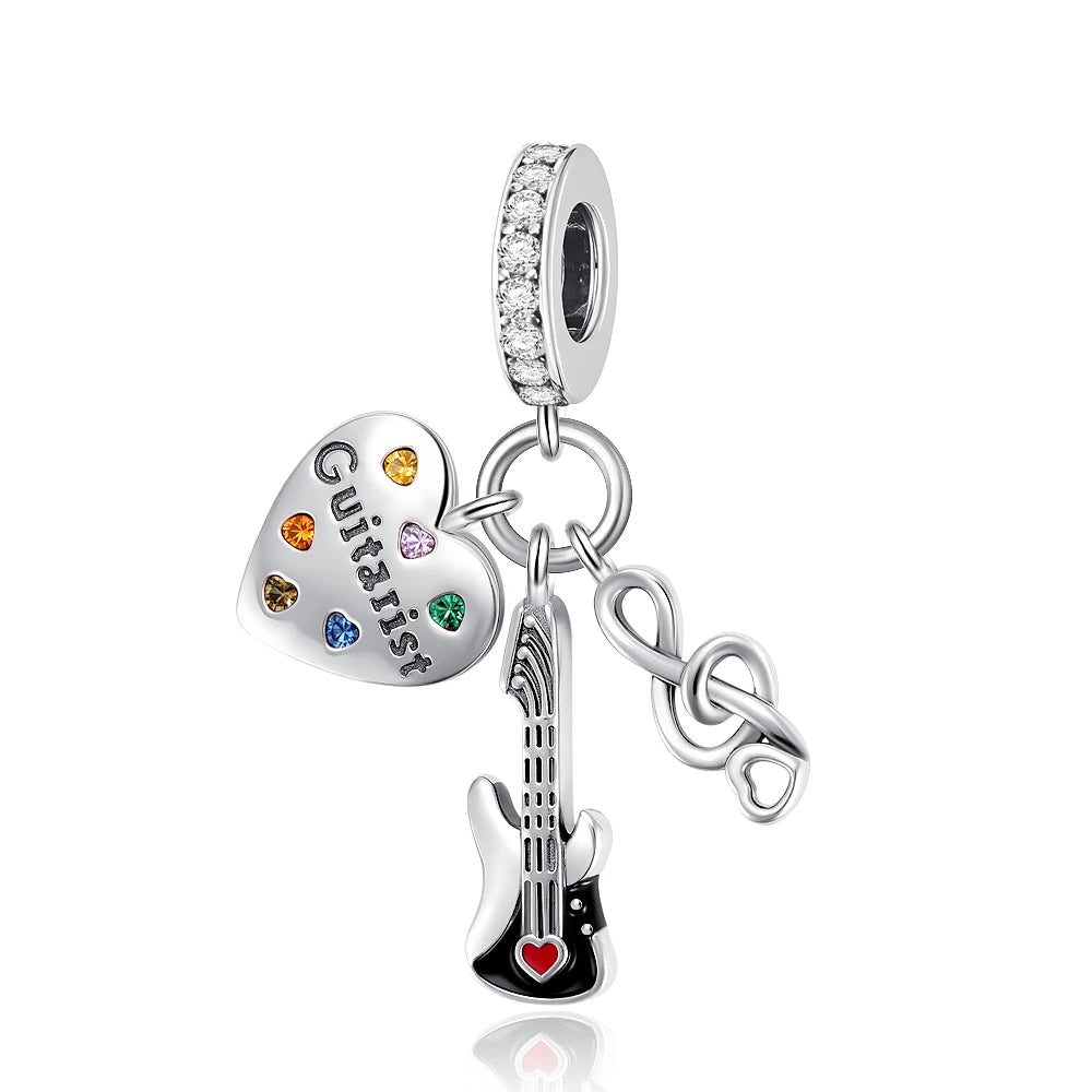 New 925 Sterling Silver Sports Charm Beads | Football, Baseball, Tennis, Dumbbell & Golf Pendant for DIY Bracelets