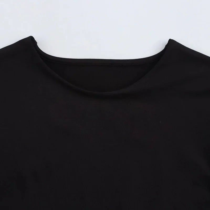 2025 MUJER Black Bustier Bodysuit for Women | Sexy Long Sleeve One-Piece Summer Top