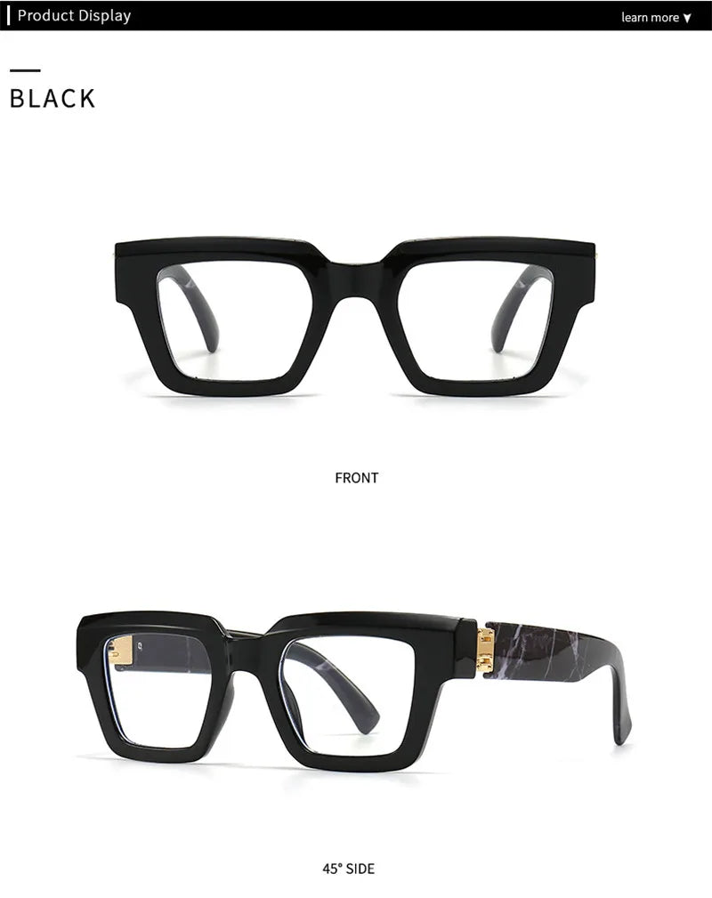 2025 New Oversized Square Presbyopic Reading Glasses – Unisex Marbling Retro Computer Eyewear | Diopter +0.5 to +3.0