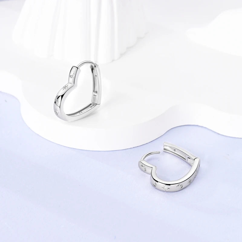 925 Sterling Silver Creative Hoop Earrings | Dangler Charms with Pave CZ for Women