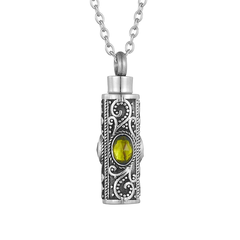 Cremation Urn Necklace for Ashes Stainless Steel Memorial Pendant
