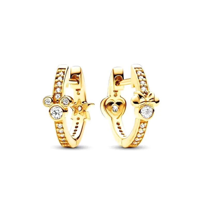 2024 S925 Silver 🌙⭐ Heart & Star Moon Earrings for Women Pandora Fit