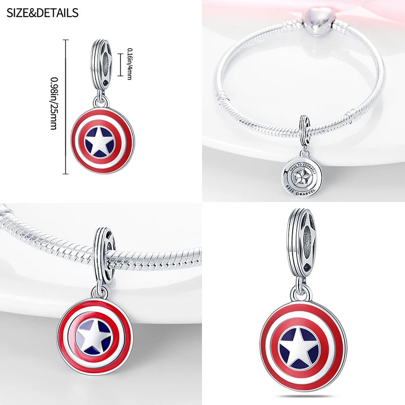 MINISO Marvel 925 Sterling Silver Charms Deadpool Wolverine Beads for Bracelet DIY Jewelry