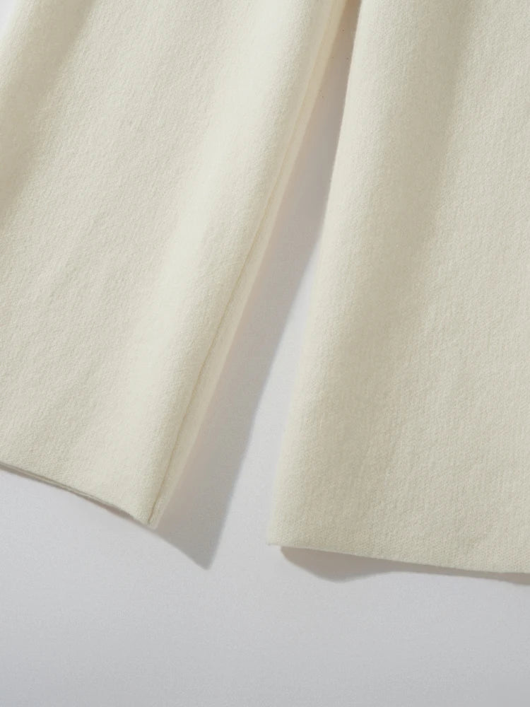 100% Cashmere High Waist Wide Leg Pants | Winter Warm Solid Trousers | Casual Korean Women’s Pants