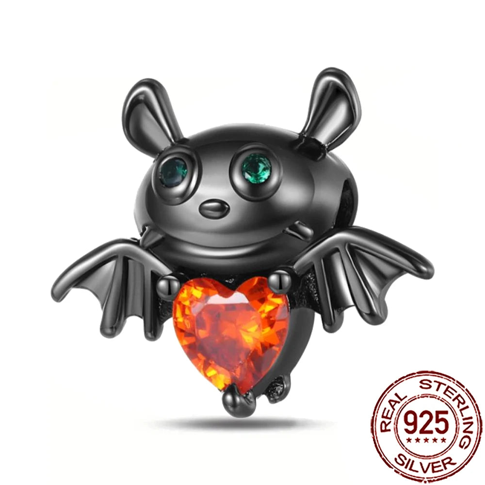 Gothic 925 Sterling Silver Grim Reaper Skull Charm Bead Fit Pandora Bracelet