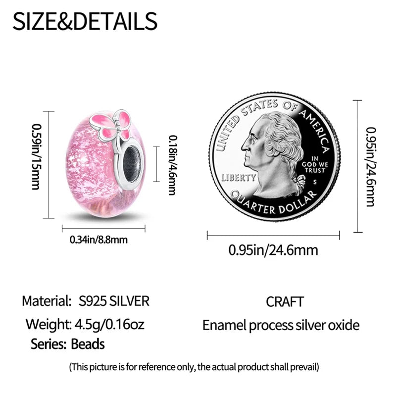 925 Sterling Silver Round Colored Zircon Spacer Beads – Fits Pandora Original Bracelets DIY Exquisite Party Jewelry