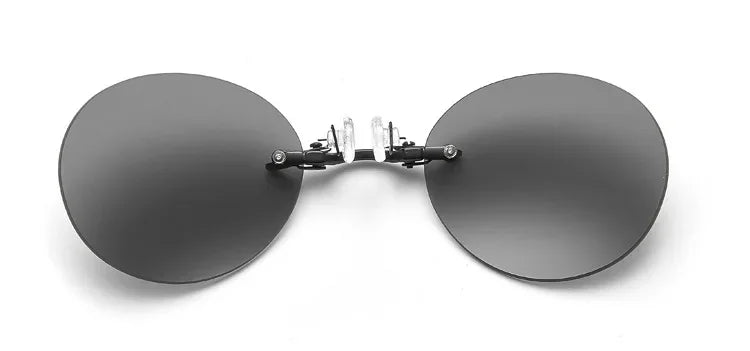 CRIXALIS Round Rimless Sunglasses Men – Matrix Morpheus Clamp Nose Mini Frameless UV400 Brand Design Glasses