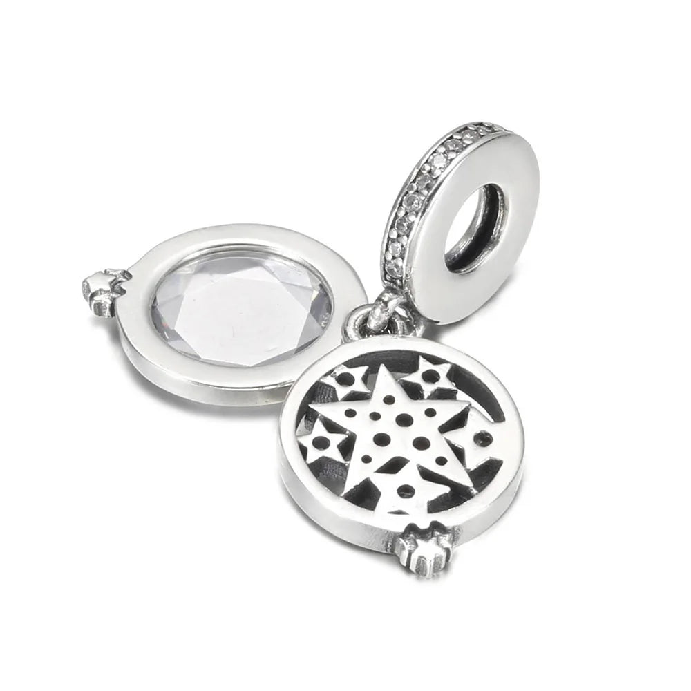 925 Sterling Silver Blue Planet & Dolphin Galaxy Dangle Charm | Women’s Bracelet DIY Jewelry