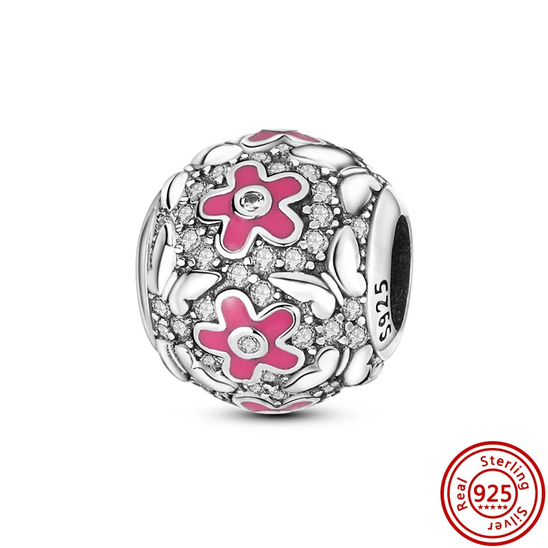 New 925 Sterling Silver Heart Paw Print Bone Clover Flower Heartbeat Charms | Fit Original Bracelet Women Jewelry Gift