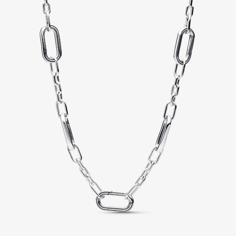 925 Silver Shining Round Double Ring & Heart-Shaped Cuban Tennis Necklace – DIY Charm Jewelry for Women