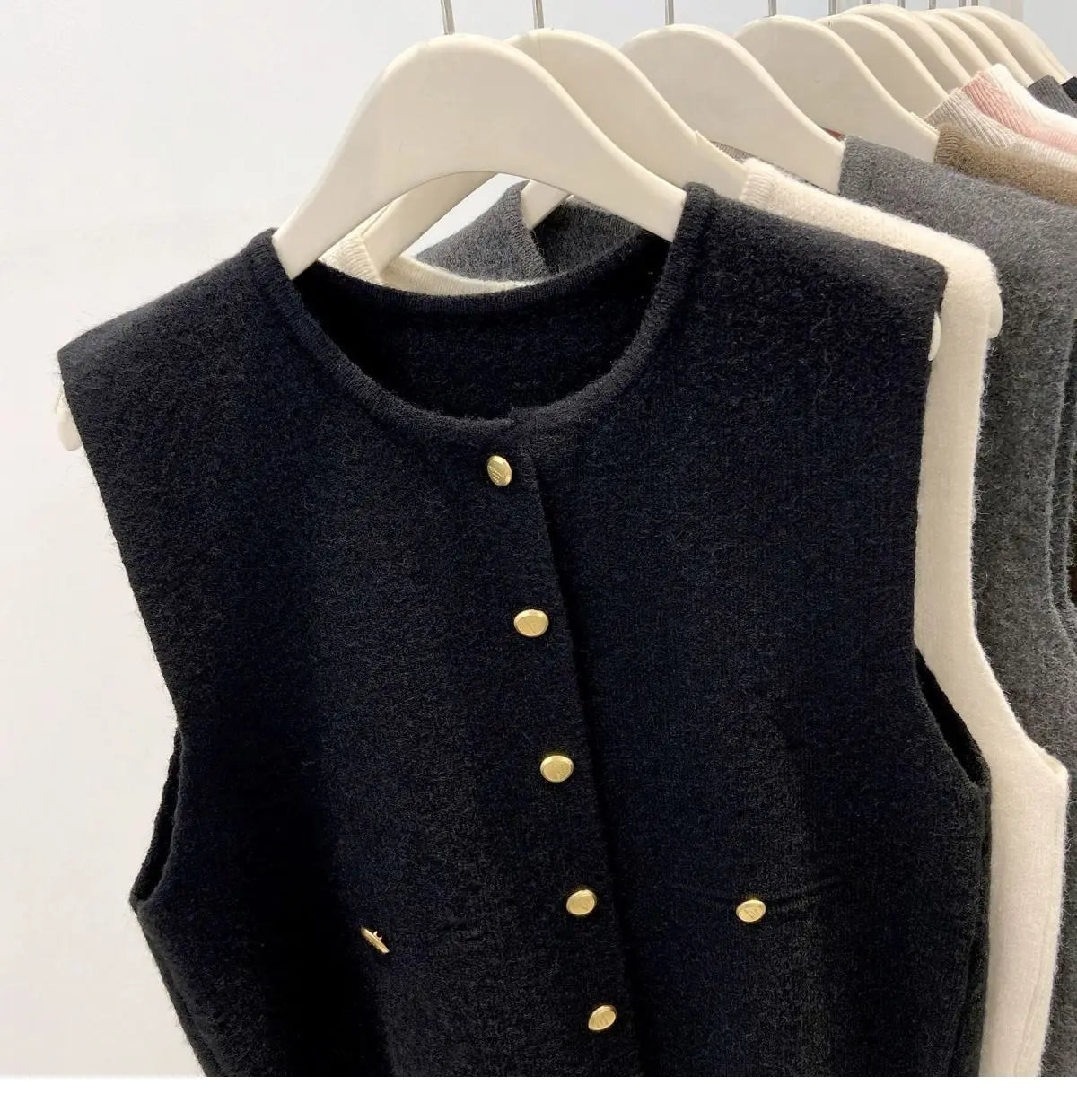 Women’s Knit Vest Cardigan Sweater | Sleeveless Button-Up Round Neck Casual Fashion Top