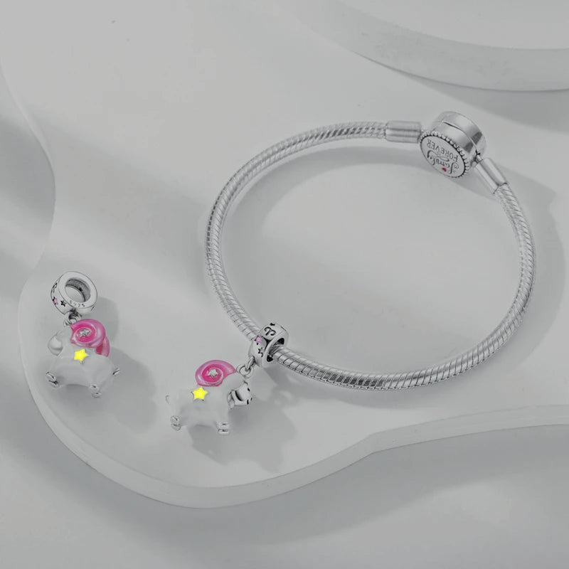 Original 925 Sterling Silver 12 Constellation Luminous Charm | Fits Pandora 3mm Bracelet DIY Jewelry Gift for Women