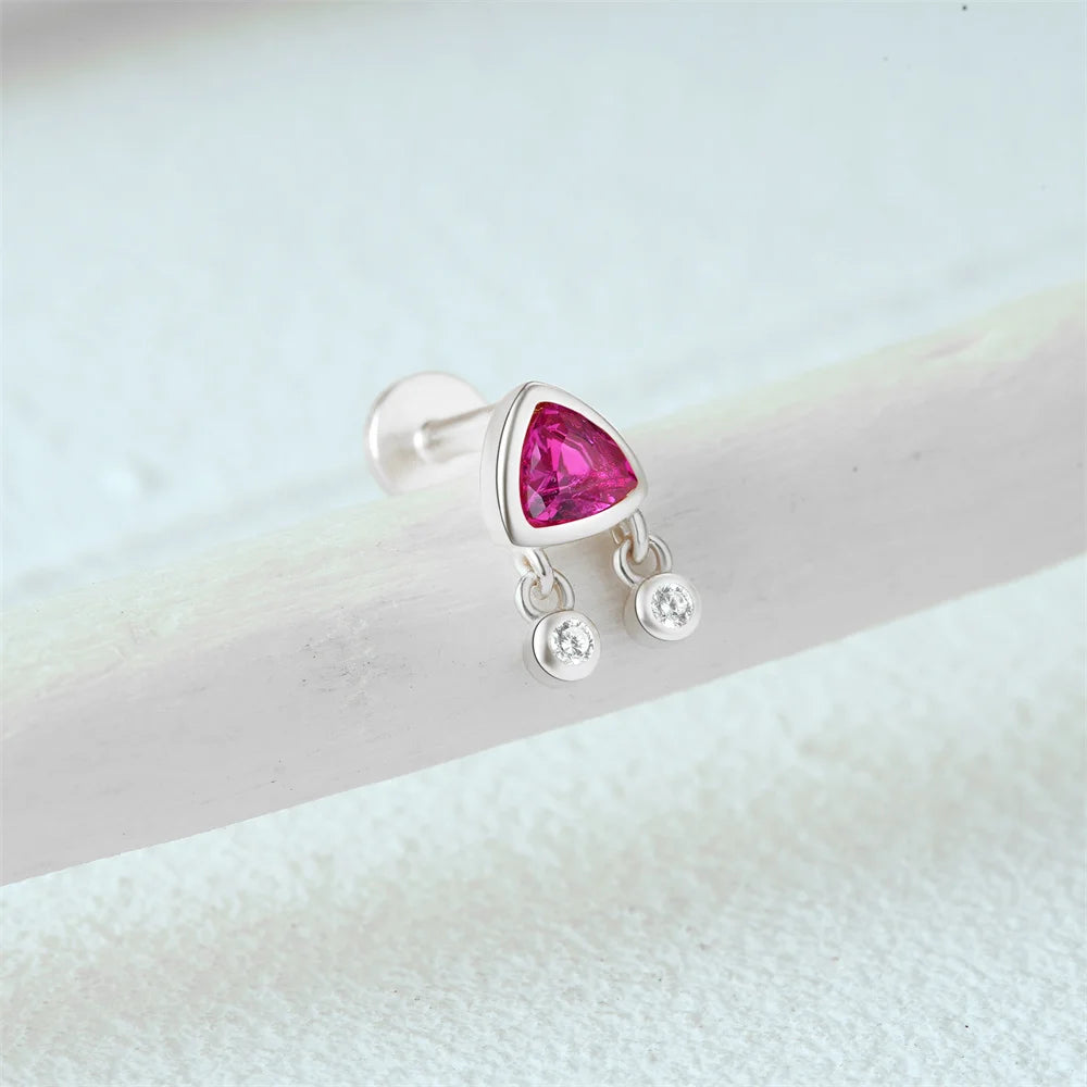 Aide 925 Sterling Silver Geometric Multi Piercing Stud Earrings for Women – K Gold Tassel Elegant Jewelry Gift