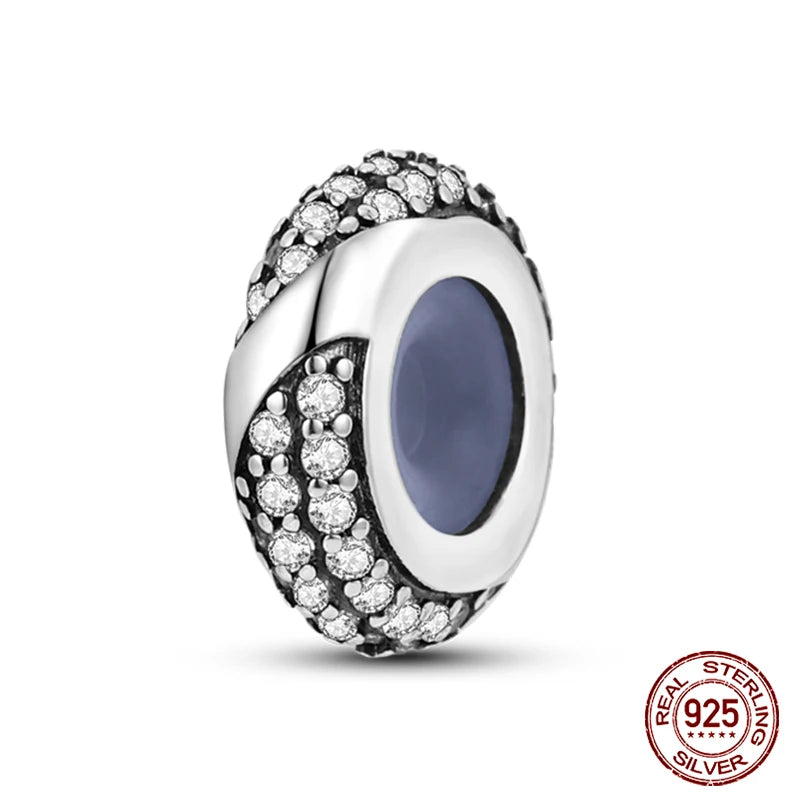 925 Sterling Silver Luminous Butterfly Star Moon Charm Bead | Round Clasp Bead for 3mm DIY Bracelet Jewelry Gift