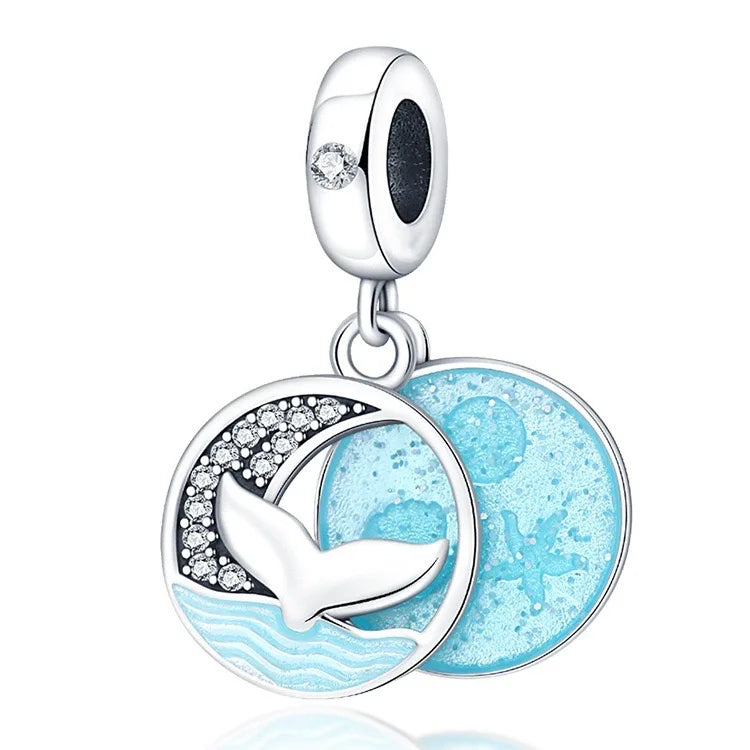 2025 Ocean Blue Series 925 Sterling Silver Sailing Boat Dolphin Seahorse Charms | Ocean-Themed Bracelet Beads for Women Jewelry