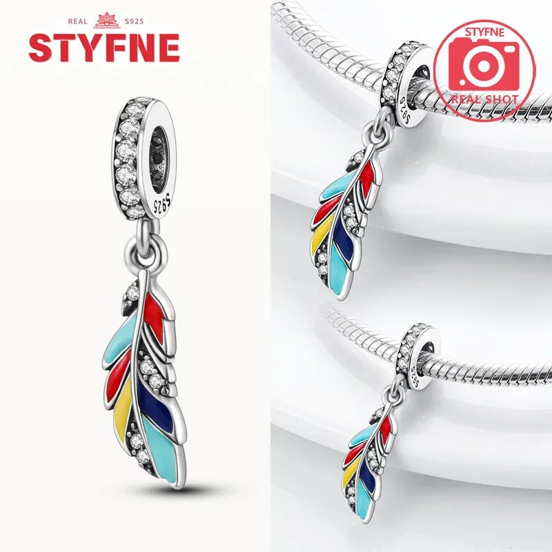 925 Sterling Silver Lucky Eye & Four Leaf Clover Charms – S925 Beads Fit Pandora Bracelet DIY Jewelry Gift for Women