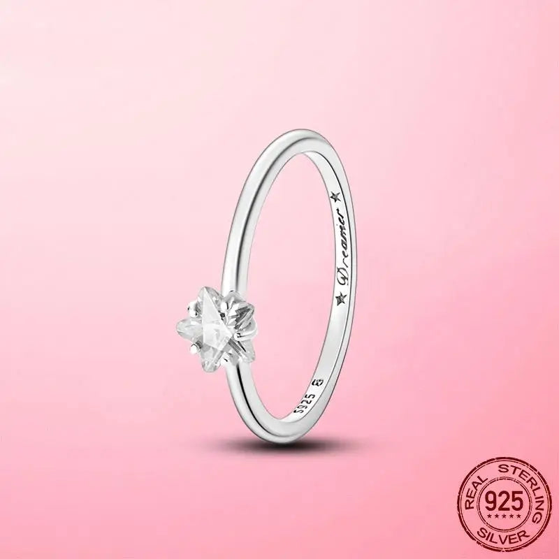 925 Silver Sparkling & Polished Lines Ring for Women | 2025 New Finger Ring | Wedding Engagement Jewelry Gift Anel