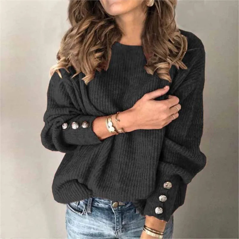 Women’s Knitted Turtleneck Sweater | Fall Winter Warm Loose Pullover | Plus Size Solid Long Sleeve Jumper 2024