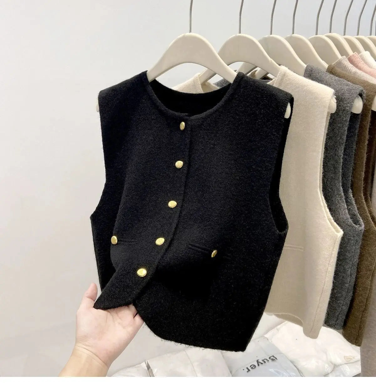 Women’s Knit Vest Cardigan Sweater | Sleeveless Button-Up Round Neck Casual Fashion Top