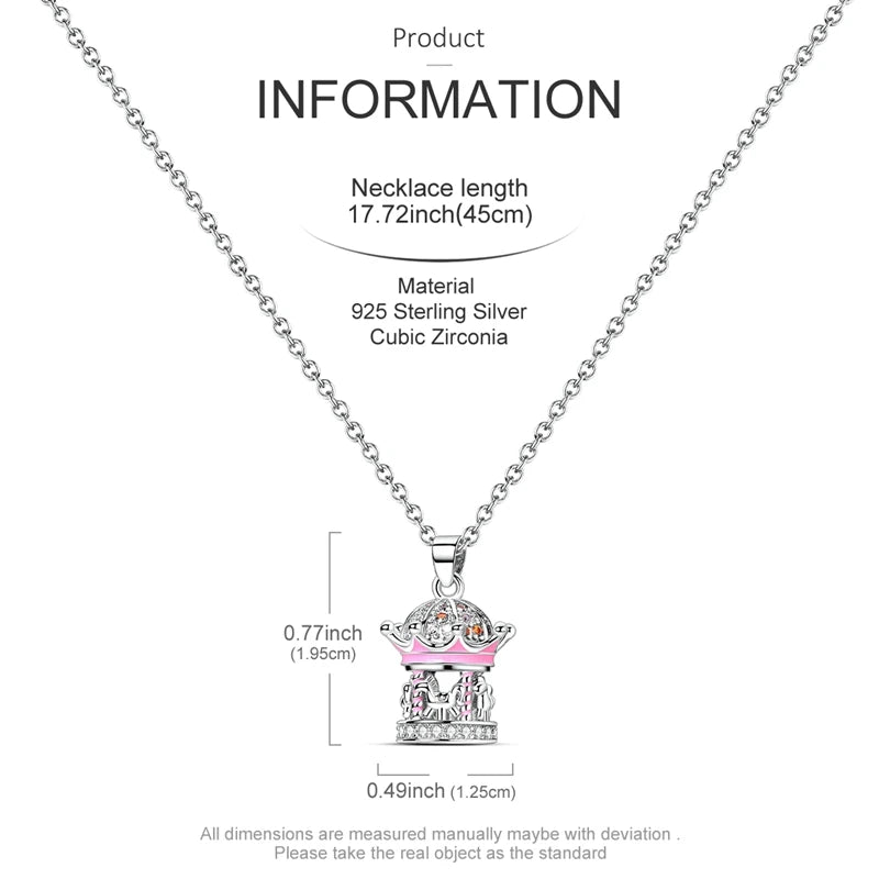 925 Sterling Silver Pink Heart & Infinity Necklace for Women Engagement Jewelry Gift