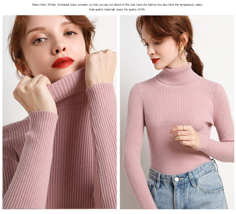 Heliar Women’s Fall Turtleneck Sweater – Soft Knitted Cashmere Pullover, Basic Warm Jumper for Autumn Winter 2024