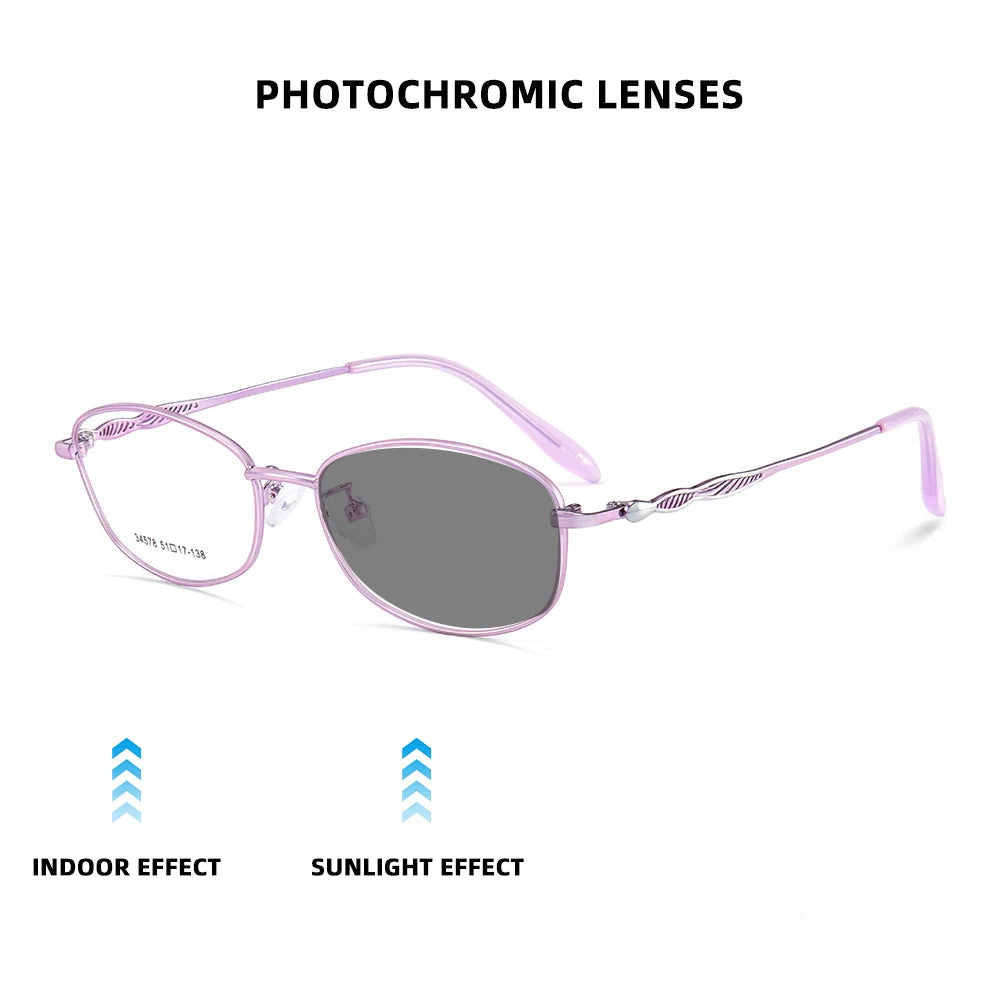 Luxury Pink Photochromic Glasses 👓 Women’s Fashion Reading Sunglasses