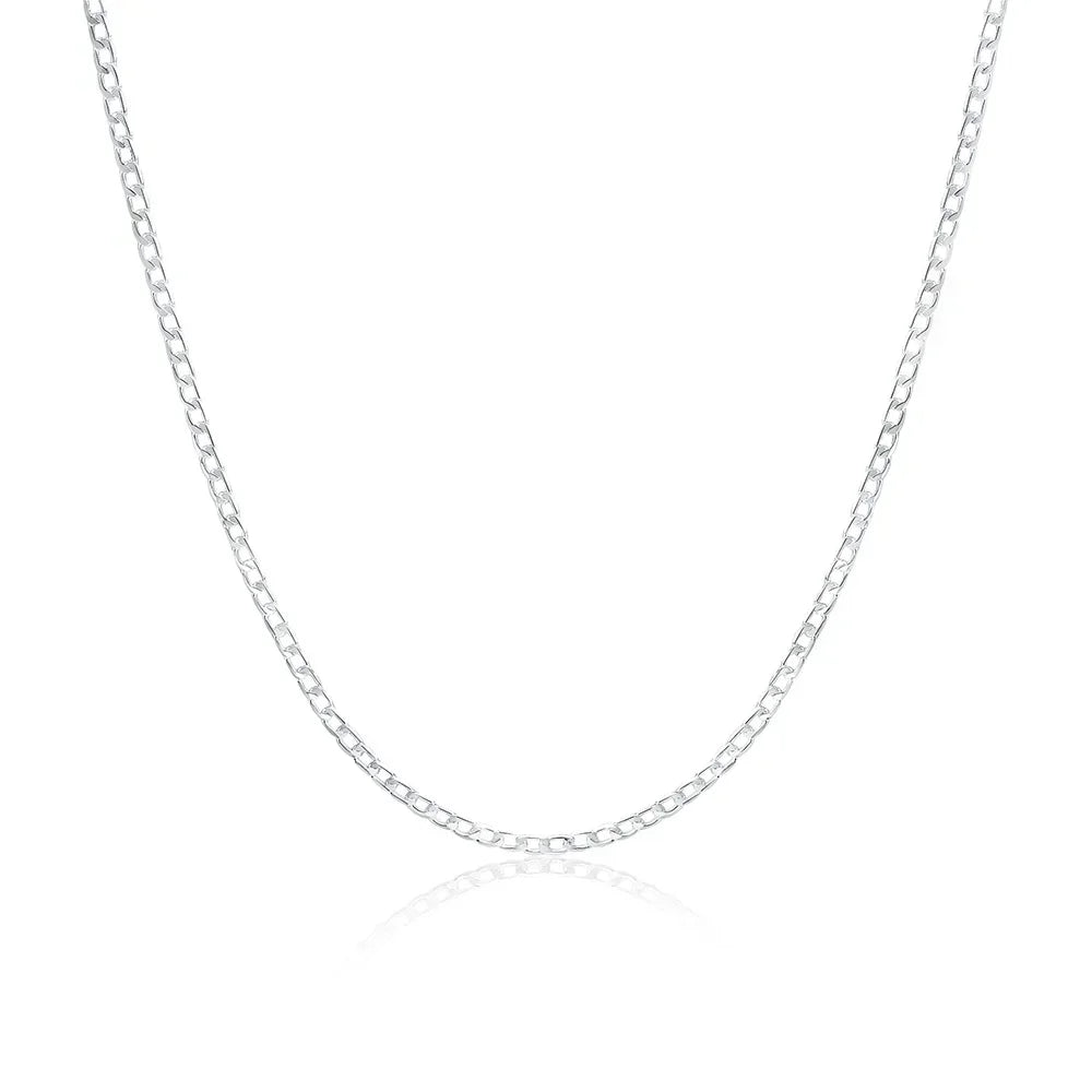 Wholesale Men’s 925 Sterling Silver Necklace – 2/4/6/8/10/12MM Chain 40-75cm Lobster Clasp