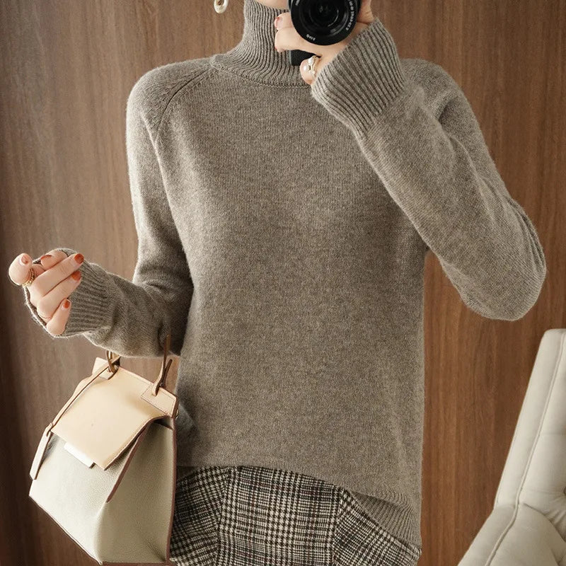 2025 Casual Autumn Winter Women Turtleneck Sweater – Thick Warm Long Sleeve Korean Knit Pullover