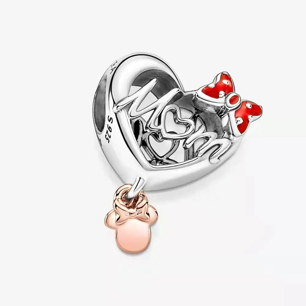 925 Sterling Silver Disney Character Beads – Mickey, Minnie, Princess, Stitch, Iron Man, Spiderman Charms for Pandora Bracelet