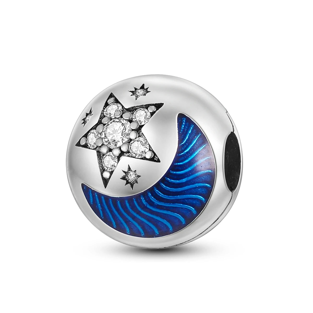 Silver Plated Colorful Glowing Moon & Stars Rainbow Dangle Charms | Fit Original Bracelet & Necklace | Women’s Jewelry Beads