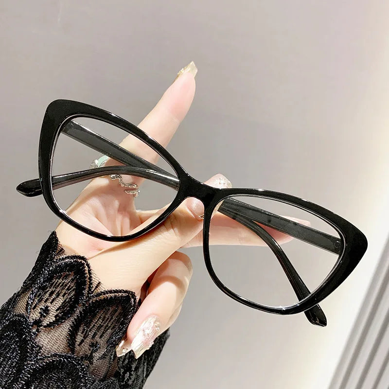 Fashion Ladies Reading Glasses – Trendy Luxury Cat Eye Presbyopia Anti-Blue Light Eyeglasses for Women & Men