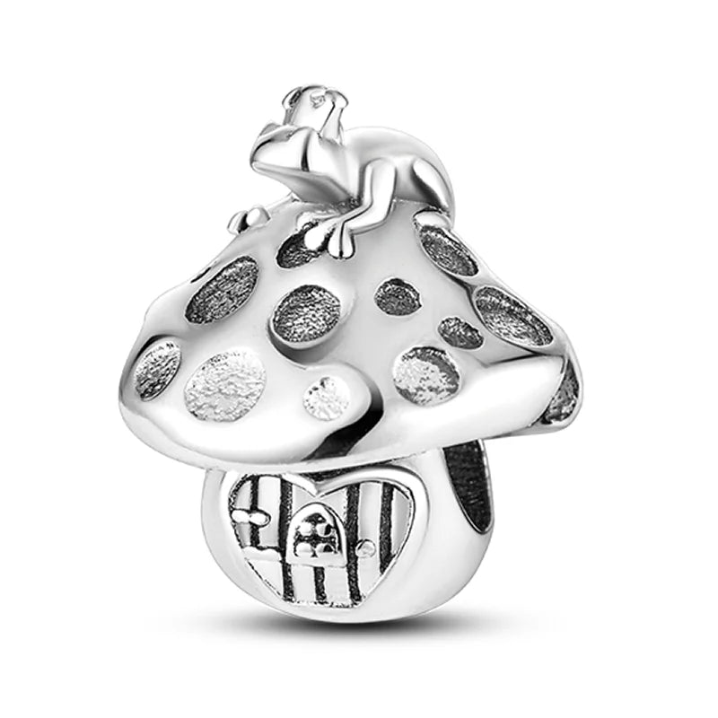 925 Sterling Silver Colorful Charms – Rose, Crown, Rainbow & Heart Dangle Beads Fit Pandora Bracelet & Necklace